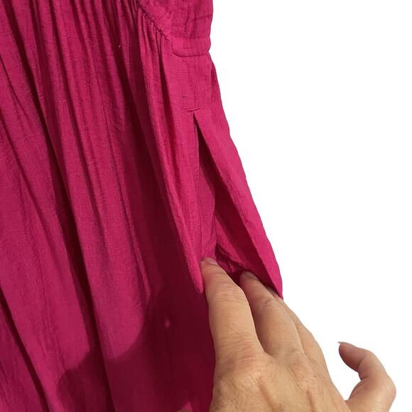 Simply Vera Wang Dress Women Large Pink Maxi Tiered Pockets Summer Cottagecore - Picture 4 of 9